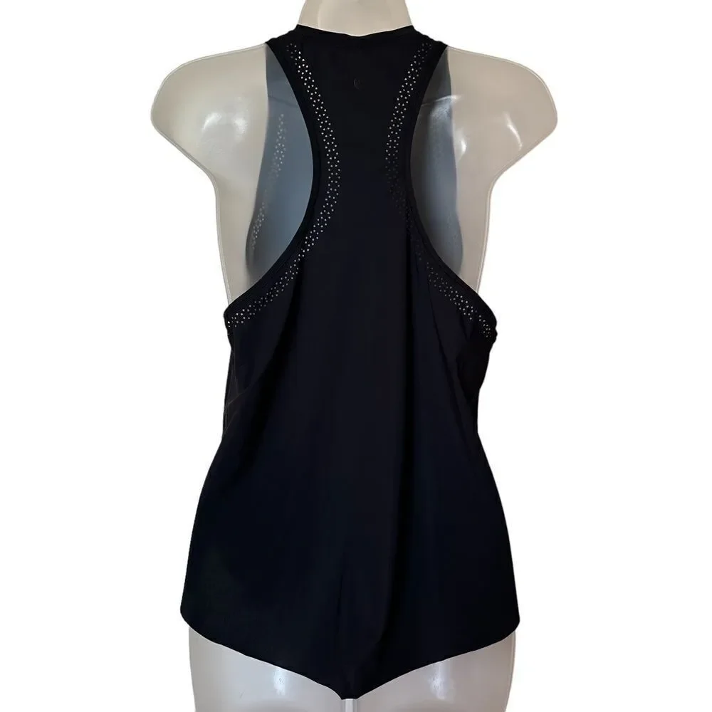 Lululemon Seamless Razor Back Black Flowy Fitted Tank Top Workout Shirt